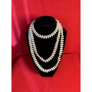 Double Conjoined Twin Pearl Knotted Necklace